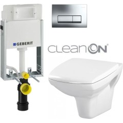 GEBERIT KOMBIFIXBasic vč. chromového tlačítka DELTA 51 + WC CERSANIT CLEANON CARINA + SEDÁTKO 110.100.00.1 51CR CA1