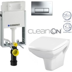 GEBERIT KOMBIFIXBasic vč. chromového tlačítka DELTA 51 + WC CERSANIT CLEANON CARINA + SEDÁTKO 110.100.00.1 51CR CA2