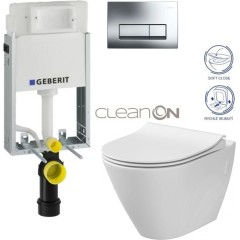 GEBERIT KOMBIFIXBasic vč. chromového tlačítka DELTA 51 + WC CERSANIT CLEANON CITY 110.100.00.1 51CR CI1
