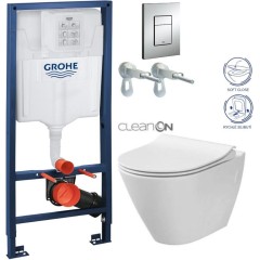 Rapid SL pro závěsné WC 38528SET s chromovou deskou + WC CERSANIT CLEANON CITY 38772001 CI1