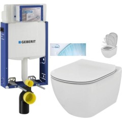 GEBERIT KOMBIFIX ECO, nádržka UP 320 bez tlačítka + WC Ideal Standard Tesi se sedátkem SoftClose, AquaBlade 110.302.00.5 TE1