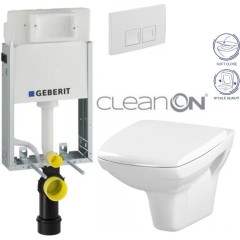 GEBERIT KOMBIFIXBasic vč. bílého tlačítka DELTA 50 + WC CERSANIT CLEANON CARINA + SEDÁTKO 110.100.00.1 50BI CA2