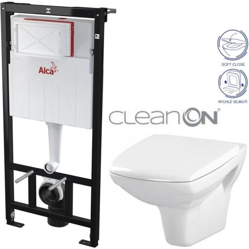 Předstěnový instalační systém bez tlačítka + WC CERSANIT CLEANON CARINA + SEDÁTKO AM101/1120 X CA2