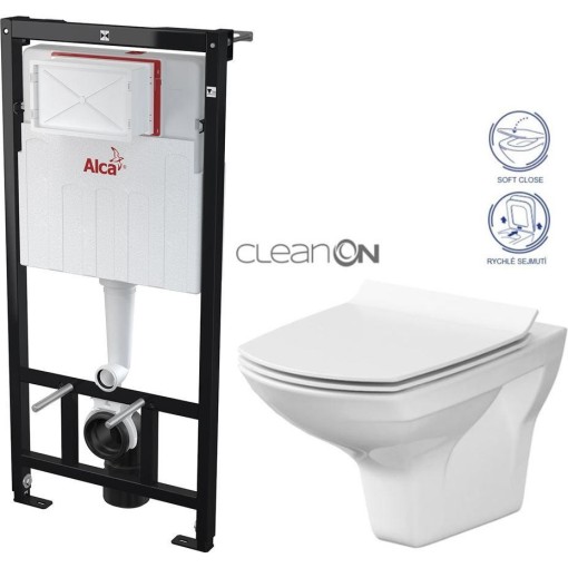 Předstěnový instalační systém bez tlačítka + WC CERSANIT CLEANON CARINA + SEDÁTKO AM101/1120 X CA3