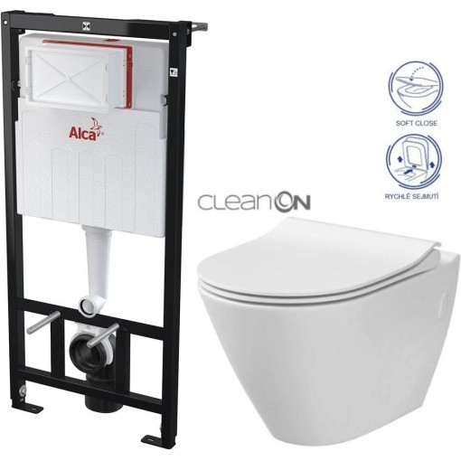 Předstěnový instalační systém bez tlačítka + WC CERSANIT CLEANON CITY AM101/1120 X CI1