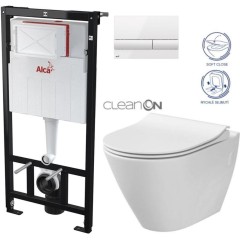 Předstěnový instalační systém s bílým tlačítkem M1710 + WC CERSANIT CLEANON CITY AM101/1120 M1710 CI1