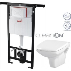 Předstěnový instalační systém bez tlačítka + WC CERSANIT CLEANON CARINA + SEDÁTKO AM102/1120 X CA2