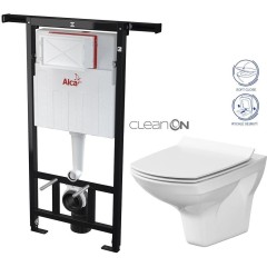 Předstěnový instalační systém bez tlačítka + WC CERSANIT CLEANON CARINA + SEDÁTKO AM102/1120 X CA3