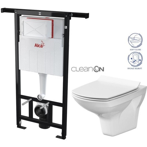 Předstěnový instalační systém bez tlačítka + WC CERSANIT CLEANON CARINA + SEDÁTKO AM102/1120 X CA3