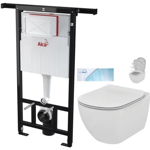 Předstěnový instalační systém bez tlačítka + WC Ideal Standard Tesi se sedátkem SoftClose, AquaBlade  AM102/1120 X TE1