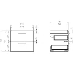 CERSANIT - SET 807 LARA COMO 60 (SKŘÍŇKA+UMYVADLO) BÍLÁ DSM S801-147-DSM