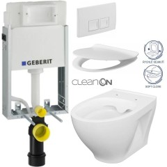 GEBERIT KOMBIFIXBasic vč. bílého tlačítka DELTA 50 + WC CERSANIT CLEANON MODUO + SEDÁTKO 110.100.00.1 50BI MO1