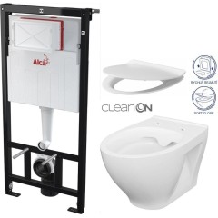 Předstěnový instalační systém bez tlačítka + WC CERSANIT CLEANON MODUO + SEDÁTKO AM101/1120 X MO1