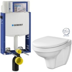 GEBERIT KOMBIFIX ECO, nádržka UP 320 bez tlačítka + WC CERSANIT DELFI + SOFT SEDÁTKO 110.302.00.5 DE2