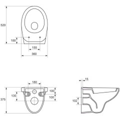 GEBERIT KOMBIFIXBasic vč. bílého tlačítka DELTA 21 + WC CERSANIT DELFI + SOFT SEDÁTKO 110.100.00.1 21BI DE2