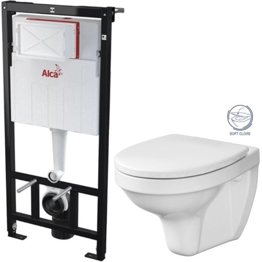 Předstěnový instalační systém bez tlačítka + WC CERSANIT DELFI + SOFT SEDÁTKO AM101/1120 X DE2