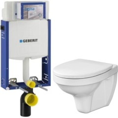GEBERIT KOMBIFIX ECO, nádržka UP 320 bez tlačítka + WC CERSANIT DELFI + SEDÁTKO 110.302.00.5 DE1