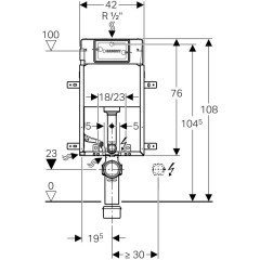 GEBERIT KOMBIFIXBasic vč. chromového tlačítka DELTA 51 + WC CERSANIT DELFI + SEDÁTKO 110.100.00.1 51CR DE1