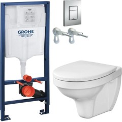 Rapid SL pro závěsné WC 38528SET s chromovou deskou + WC CERSANIT DELFI + SEDÁTKO 38772001 DE1