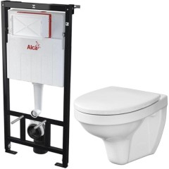 ALCA Sádromodul - předstěnový instalační systém bez tlačítka + WC CERSANIT DELFI + SEDÁTKO AM101/1120 X DE1