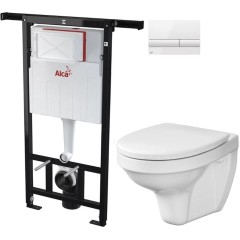 Předstěnový instalační systém s bílým tlačítkem M1710 + WC CERSANIT DELFI + SEDÁTKO AM102/1120 M1710 DE1