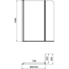 CERSANIT - PARAVAN K VANĚ EASY NEW DVOUDÍLNÝ 140X115cm S301-290