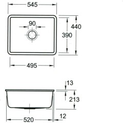 Keramický dřez Villeroy & Boch podstavný Subway 60 SU, 331001R1, White Alpin 331001R1