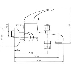 NOVASERVIS - Vanová baterie bez příslušenství 150 mm Titania Iris chrom 92020/1,0