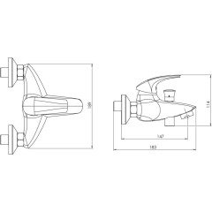 NOVASERVIS - Vanová baterie 150 mm Metalia 57 chrom 57020,0