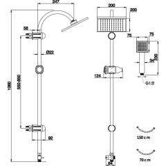 NOVASERVIS - Sprchová souprava k nástěnné sprchové nebo vanové baterii SET031,0
