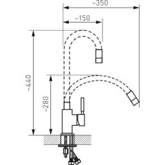 NOVASERVIS - Dřezová stojánková baterie,černá-chrom s elastickým ramenem 70710,0C