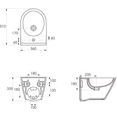 CERSANIT - ZÁVĚSNÝ BIDET CITY OVAL K35-043