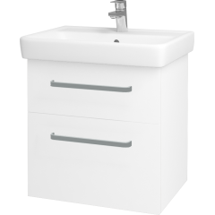 Dřevojas - Koupelnová skříň Q MAX SZZ2 60 - N01 Bílá lesk / Úchytka T01 / L01 Bílá vysoký lesk (60117A)