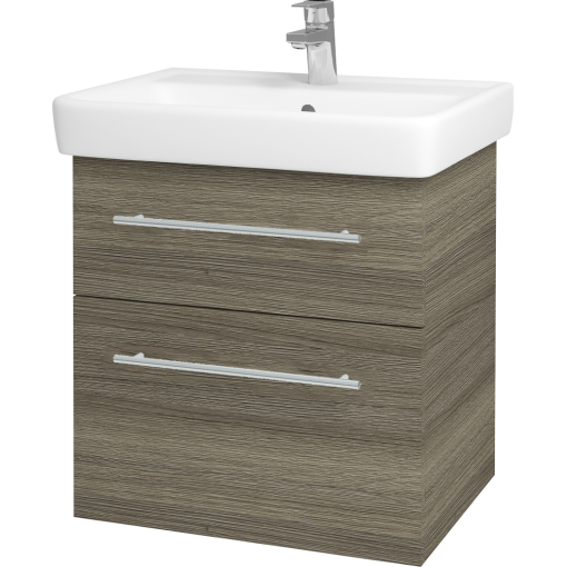 Dřevojas - Koupelnová skříň Q MAX SZZ2 60 - D03 Cafe / Úchytka T02 / D03 Cafe (68441B)