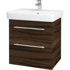 Dřevojas - Koupelnová skříň Q MAX SZZ2 60 - D06 Ořech / Úchytka T02 / D06 Ořech (60353B)