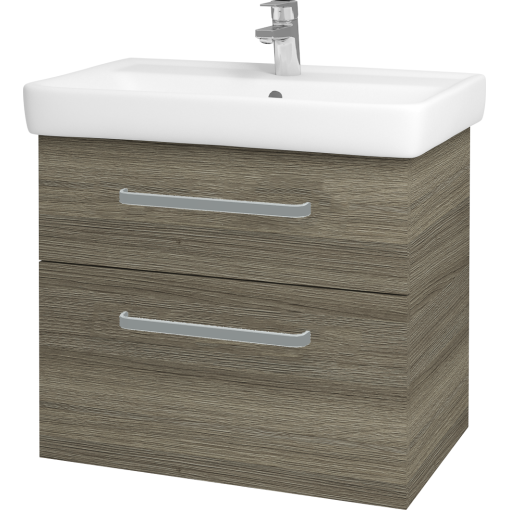 Dřevojas - Koupelnová skříň Q MAX SZZ2 70 - D03 Cafe / Úchytka T01 / D03 Cafe (68458A)