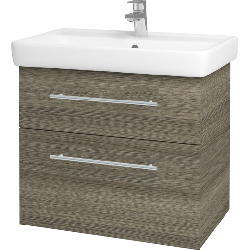 Dřevojas - Koupelnová skříň Q MAX SZZ2 70 - D03 Cafe / Úchytka T02 / D03 Cafe (68458B)