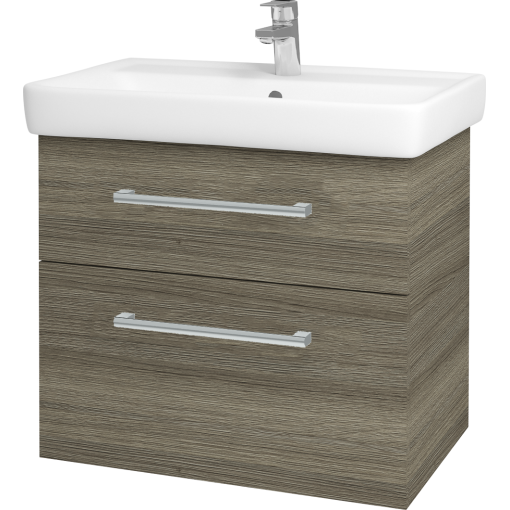 Dřevojas - Koupelnová skříň Q MAX SZZ2 70 - D03 Cafe / Úchytka T03 / D03 Cafe (68458C)