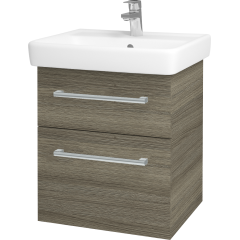 Dřevojas - Koupelnová skříň Q MAX SZZ2 55 - D03 Cafe / Úchytka T03 / D03 Cafe (68434C)