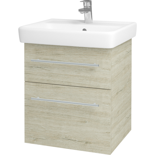 Dřevojas - Koupelnová skříň Q MAX SZZ2 55 - D05 Oregon / Úchytka T02 / D05 Oregon (61305B)