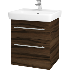 Dřevojas - Koupelnová skříň Q MAX SZZ2 55 - D06 Ořech / Úchytka T02 / D06 Ořech (61299B)