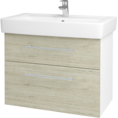 Dřevojas - Koupelnová skříň Q MAX SZZ2 80 - N01 Bílá lesk / Úchytka T02 / D05 Oregon (61749B)