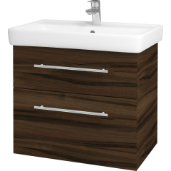 Dřevojas - Koupelnová skříň Q MAX SZZ2 70 - D06 Ořech / Úchytka T02 / D06 Ořech (60414B)