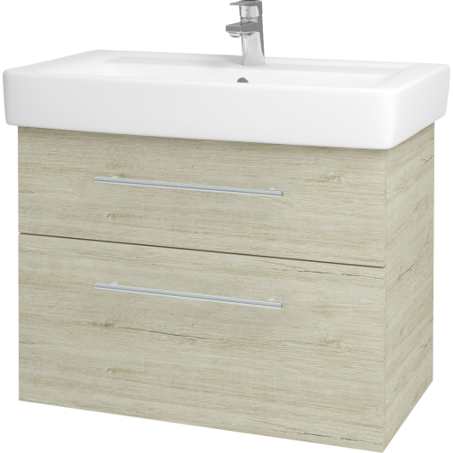 Dřevojas - Koupelnová skříň Q MAX SZZ2 80 - D05 Oregon / Úchytka T02 / D05 Oregon (61336B)