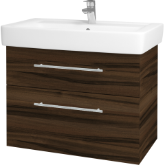 Dřevojas - Koupelnová skříň Q MAX SZZ2 80 - D06 Ořech / Úchytka T02 / D06 Ořech (60476B)