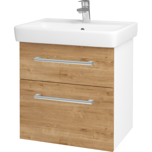 Dřevojas - Koupelnová skříň Q MAX SZZ2 60 - N01 Bílá lesk / Úchytka T03 / D09 Arlington (114947C)