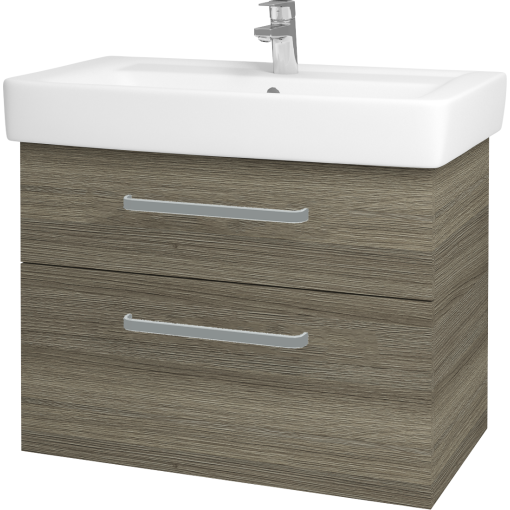 Dřevojas - Koupelnová skříň Q MAX SZZ2 80 - D03 Cafe / Úchytka T01 / D03 Cafe (115654A)