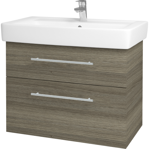 Dřevojas - Koupelnová skříň Q MAX SZZ2 80 - D03 Cafe / Úchytka T02 / D03 Cafe (115654B)