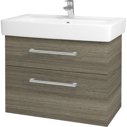 Dřevojas - Koupelnová skříň Q MAX SZZ2 80 - D03 Cafe / Úchytka T03 / D03 Cafe (115654C)