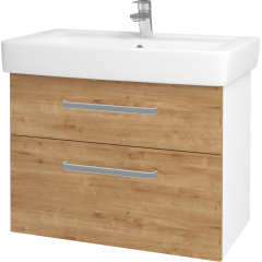 Dřevojas - Koupelnová skříň Q MAX SZZ2 80 - N01 Bílá lesk / Úchytka T01 / D09 Arlington (115562A)